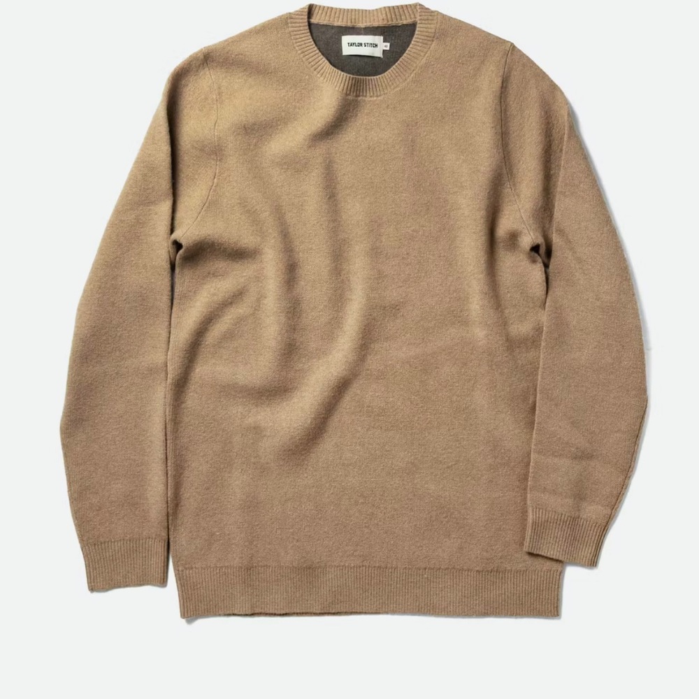 Taylor Stitch The Double Knit Sweater In British Khaki variety sizes